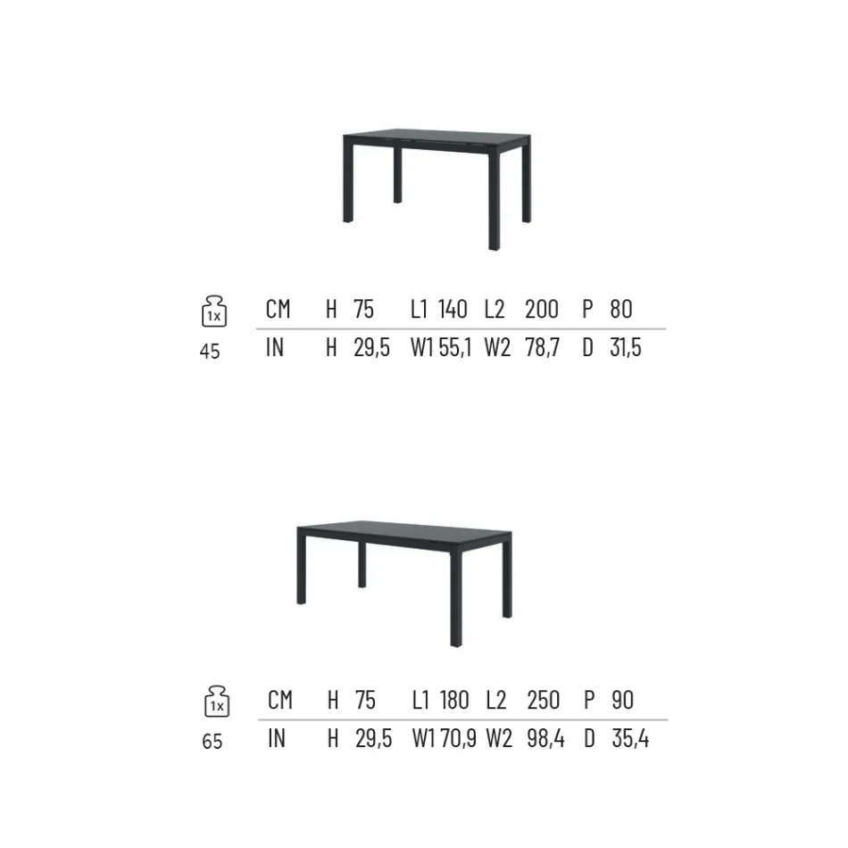 Venkovní stůl Rozkládací na 250 cm z kovu Made in Italy - Beverly Viadurini