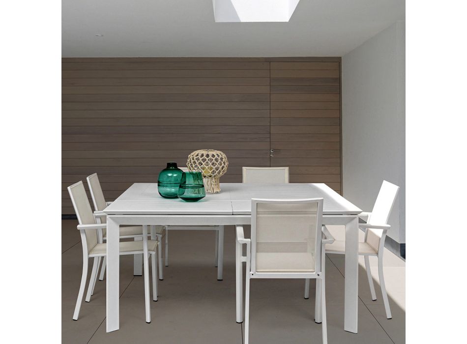 Rozkládací venkovní stůl až do 160 cm z hliníku, Homemotion - Andries Viadurini