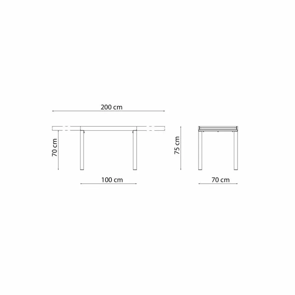 Rozkládací venkovní stůl až do 280 cm v kovovém provedení v Itálii - Dego Viadurini
