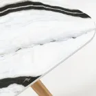 Venkovní stůl s dřevěnou základnou a keramickou deskou Panda White - Infinity Viadurini