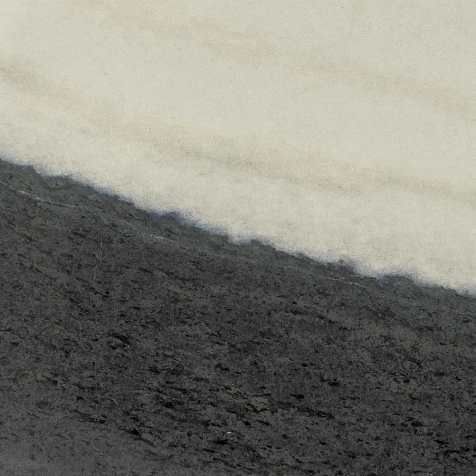 Venkovní stůl s dřevěnou základnou a keramickou deskou Panda White - Infinity Viadurini