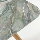 Venkovní stůl s dřevěnou základnou a keramickou deskou Royal Peacock - Infinity Viadurini