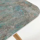 Venkovní stůl s dřevěnou základnou a keramickou deskou Santos - Infinity Viadurini