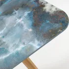 Venkovní stůl s dřevěnou základnou a keramickou deskou Thunderstorm - Infinity Viadurini