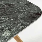 Venkovní stůl s dřevěnou základnou a zelenou keramickou deskou France - Infinity Viadurini