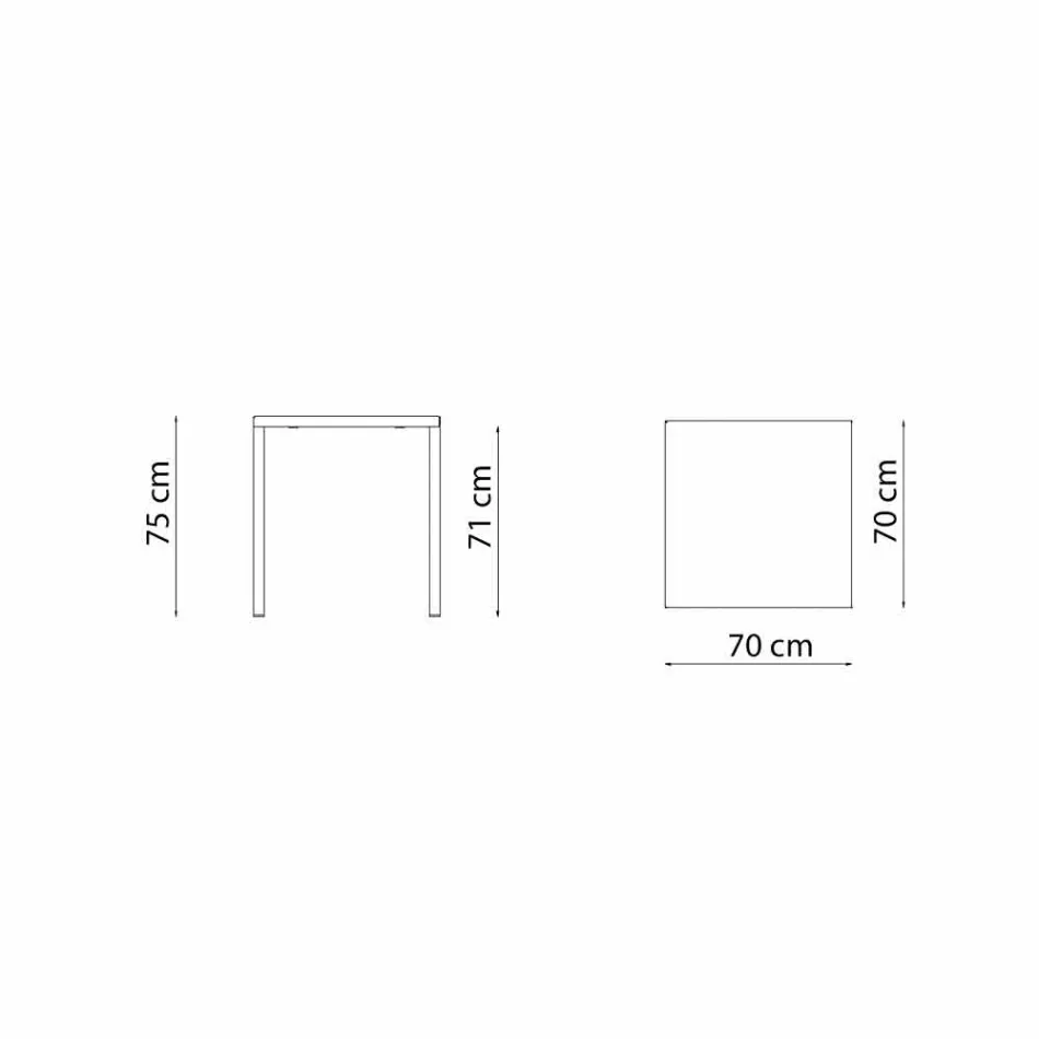 Moderní stohovatelný čtvercový kovový venkovní stůl vyrobený v Itálii - Aila Viadurini