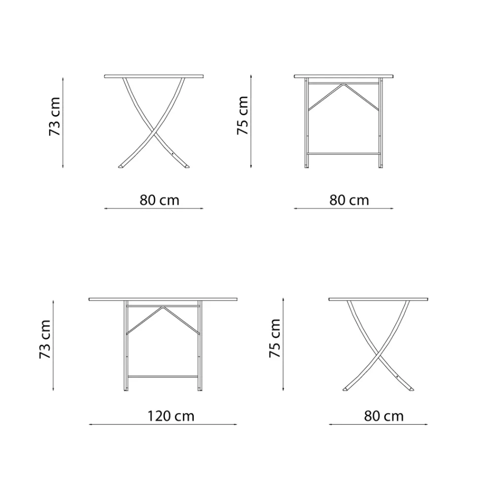Venkovní stůl z pozinkované oceli Made in Italy - Blair Viadurini