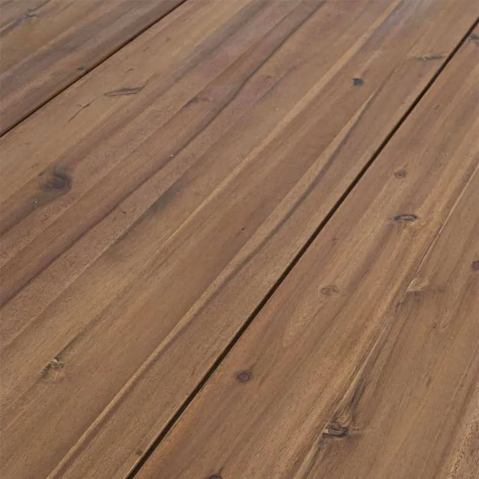 Venkovní stůl z akáciového dřeva s nohama z lakované oceli - Sheldon Viadurini