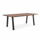 Venkovní stůl z akáciového dřeva s nohama z lakované oceli - Sheldon Viadurini