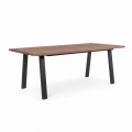 Venkovní stůl z akáciového dřeva s nohama z lakované oceli - Sheldon