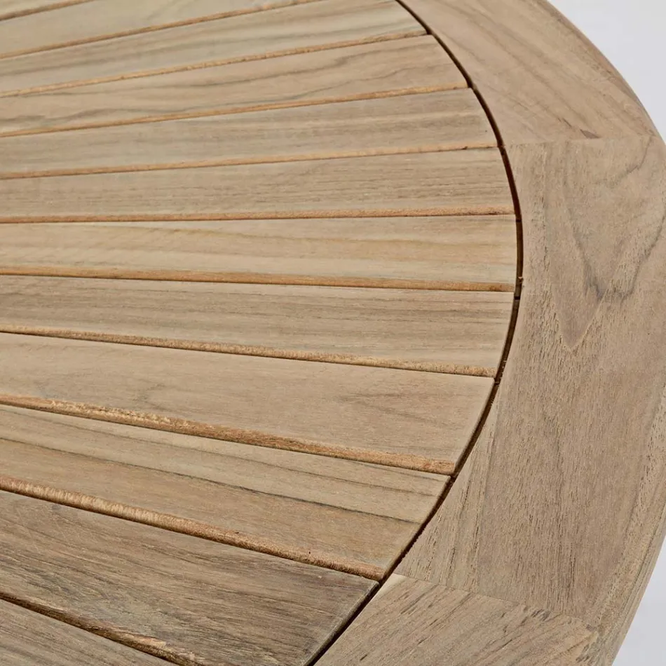 Venkovní teakový stůl s otočnou centrální deskou, Homemotion - Dimitris Viadurini