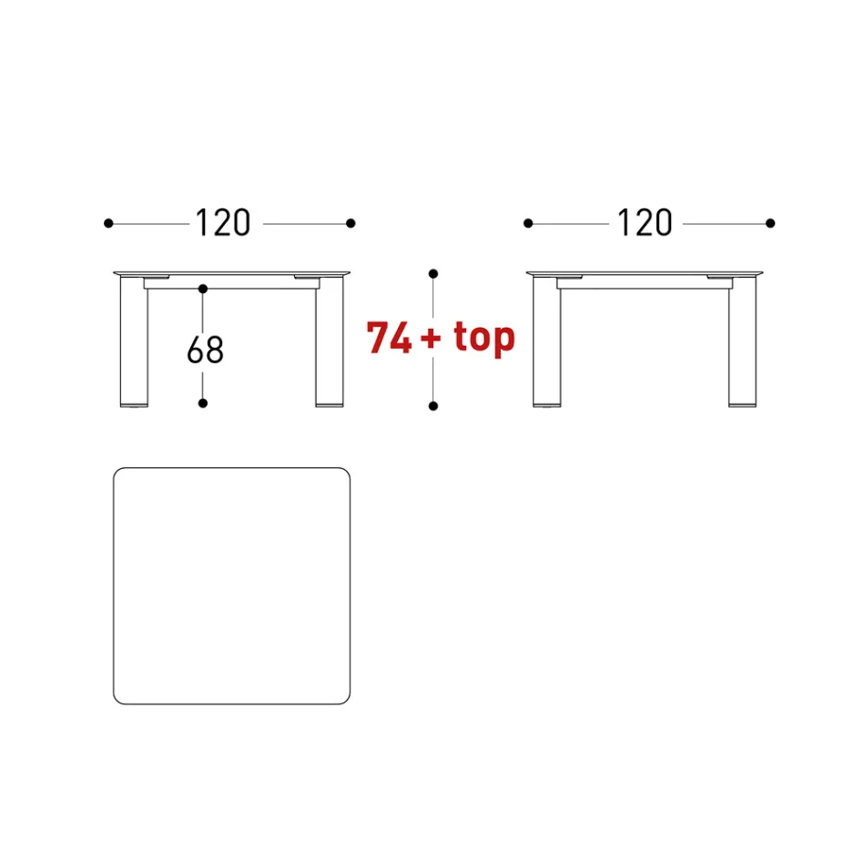 Venkovní stůl Hpl nebo keramika Made in Italy - Plinto by Varaschin Viadurini
