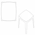 Masivní čtvercový venkovní stůl značky Vondom z polypropylenu, design Viadurini