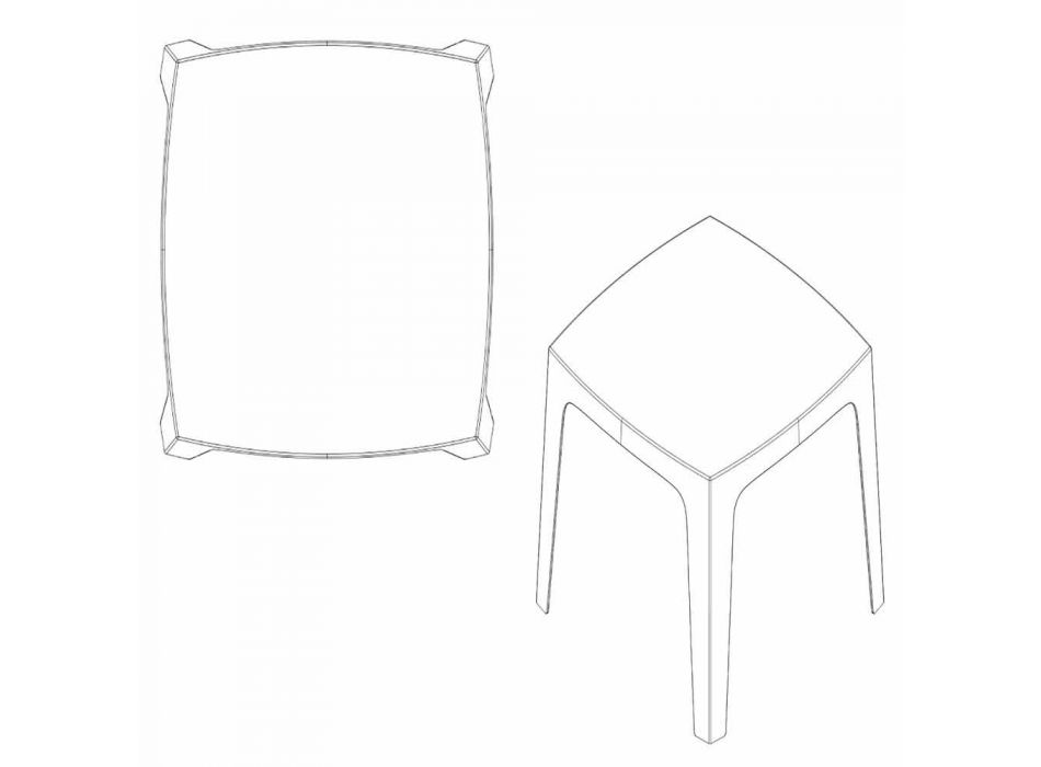 Masivní čtvercový venkovní stůl značky Vondom z polypropylenu, design Viadurini