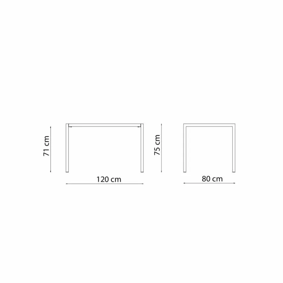 Samonivelační pravoúhlý venkovní stolek vyrobený v Itálii - Binda Viadurini