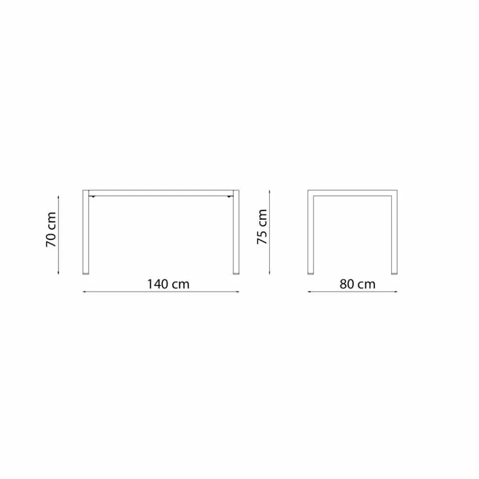 Samonivelační pravoúhlý venkovní stolek vyrobený v Itálii - Binda Viadurini
