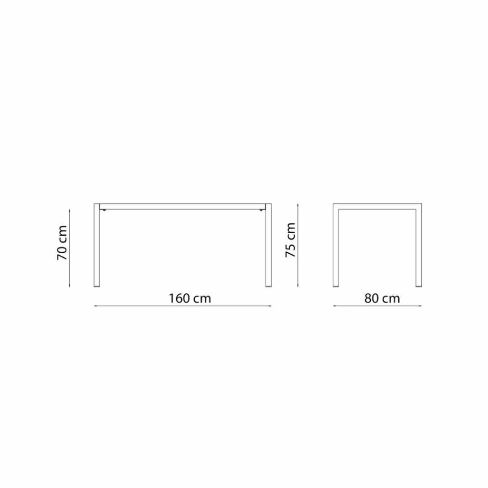 Samonivelační pravoúhlý venkovní stolek vyrobený v Itálii - Binda Viadurini