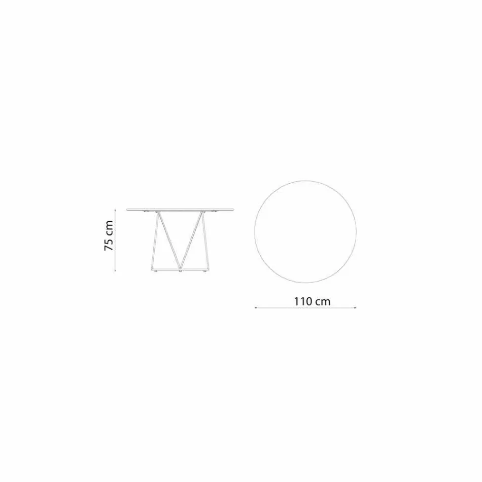 Kulatý moderní venkovní stůl z lakovaného kovu vyrobený v Itálii - Ibra Viadurini