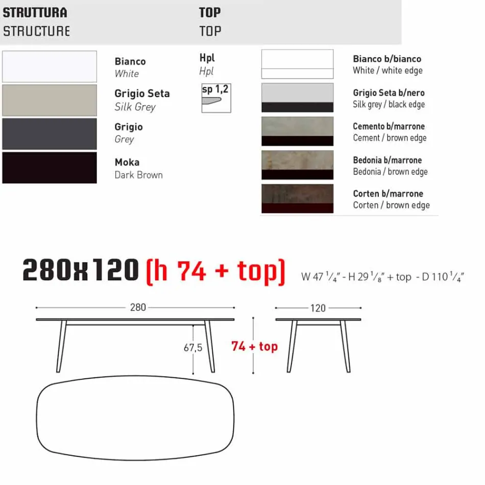 Varaschin Ellisse design venkovní stůl v barevném hliníku Viadurini