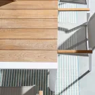 Zahradní stůl 180x90 cm s hliníkovou základnou a teakovou deskou - průměr Viadurini