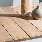 Zahradní stůl 180x90 cm s hliníkovou základnou a teakovou deskou - průměr Viadurini