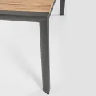 Zahradní stůl 180x90 cm s hliníkovou základnou a teakovou deskou - průměr Viadurini