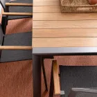 Zahradní stůl 180x90 cm s hliníkovou základnou a teakovou deskou - průměr Viadurini