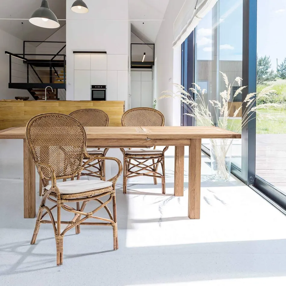 Homemotion - Hunter Teak Wood Rozkládací zahradní stůl do 250 cm Viadurini