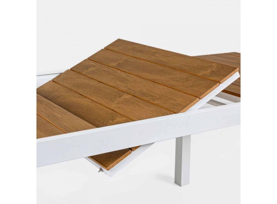 Rozkládací zahradní stůl z bílého hliníku Moderní Homemotion - Sciullo Viadurini