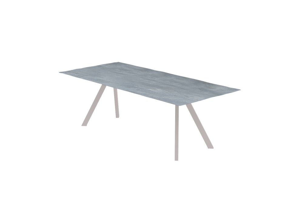 Podnož zahradního stolu z pozinkované oceli s deskou HPL Made in Italy - Brienne Viadurini