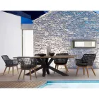 Zahradní stůl s top z teakového dřeva od Homemotion - Cowen Design Viadurini