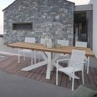 Zahradní stůl s top z teakového dřeva od Homemotion - Cowen Design Viadurini