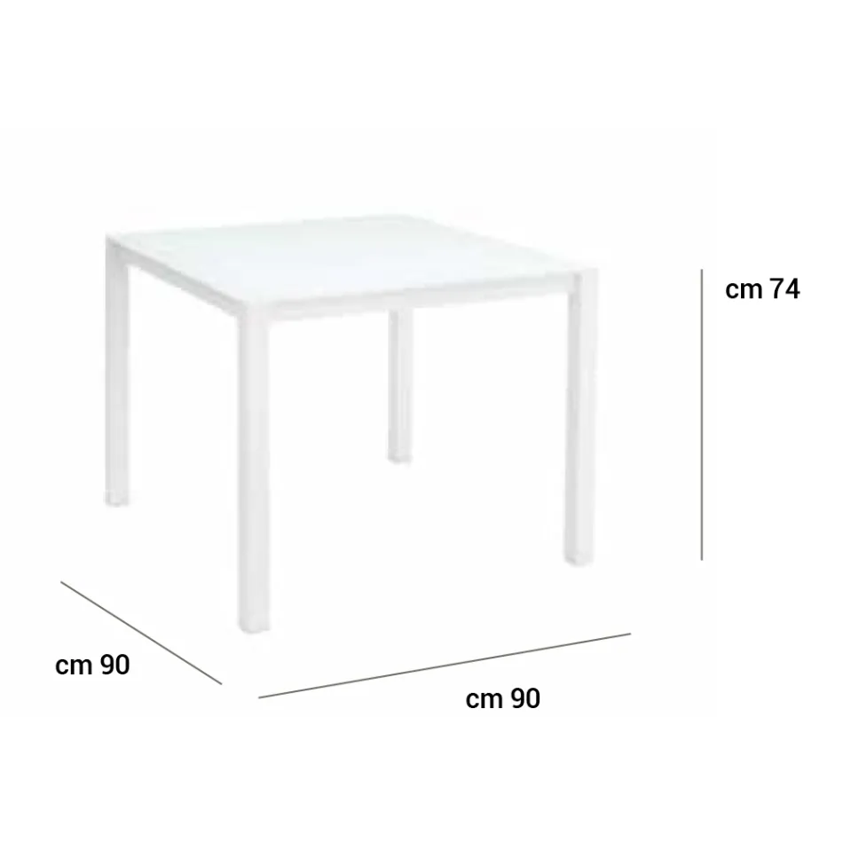 Zahradní stůl s lakovanou hliníkovou konstrukcí a skleněnou deskou - Salim Viadurini