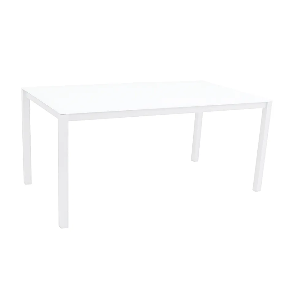 Zahradní stůl s lakovanou hliníkovou konstrukcí a skleněnou deskou - Salim Viadurini