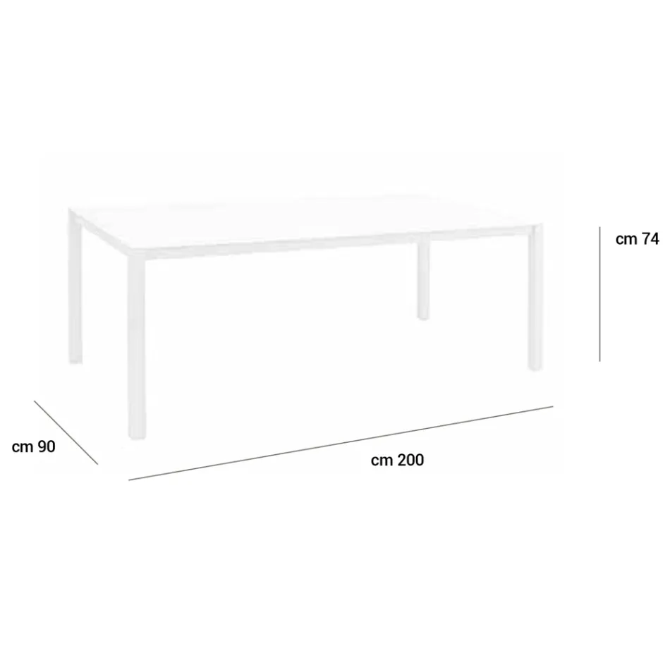 Zahradní stůl s lakovanou hliníkovou konstrukcí a skleněnou deskou - Salim Viadurini