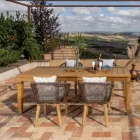 Zahradní stůl s kartáčovanou přírodní strukturou z teaku - Artes Viadurini