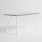 Zahradní stůl v moderním designu z bílého hliníku a laminátu - Oceania2 Viadurini