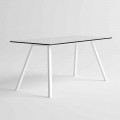 Zahradní stůl z bílého hliníku a HPL laminátu Moderní design - Oceania2