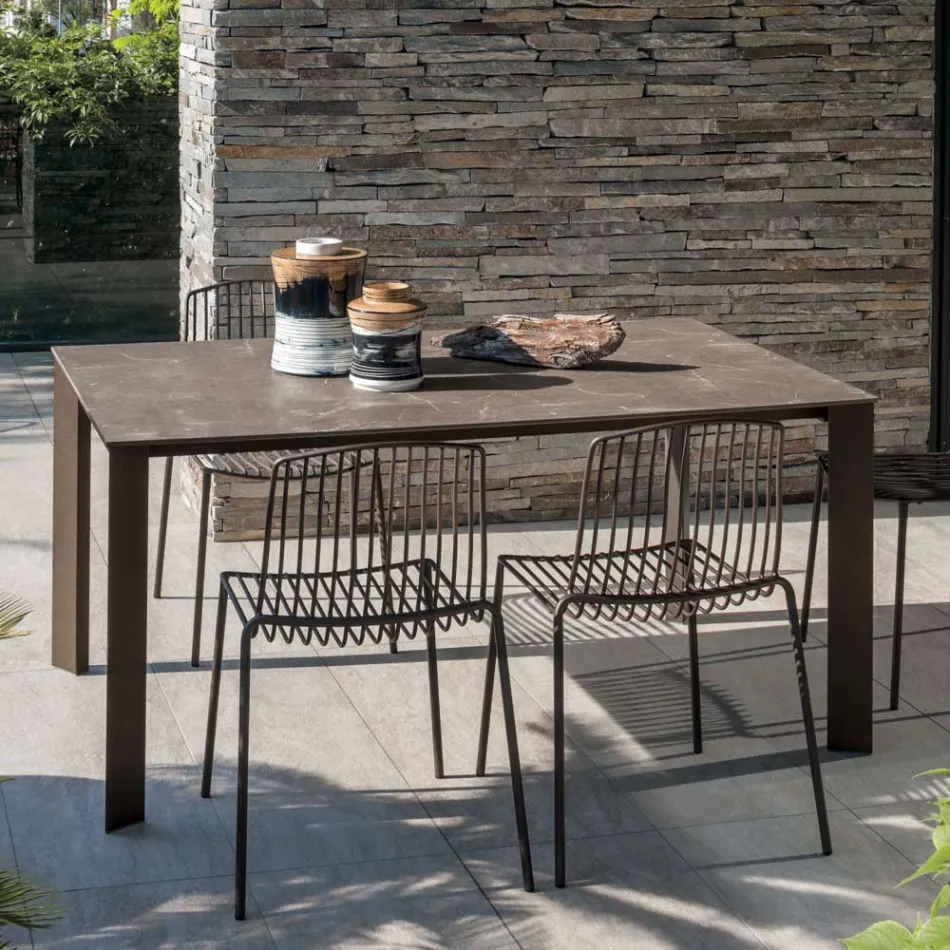 HPL zahradní stůl s hliníkovou konstrukcí Made in Italy - Carl Viadurini