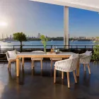 Zahradní stůl z přírodního teaku a keramické desky - Artes Viadurini