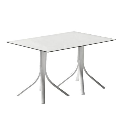 Luxusní zahradní stůl v hliníkové a Hpl bílé nebo Gunmetal - Filomena Viadurini
