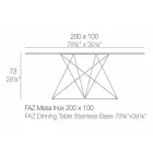 Moderní zahradní stůl z polypropylenu a nerezové oceli Faz Vondom Viadurini