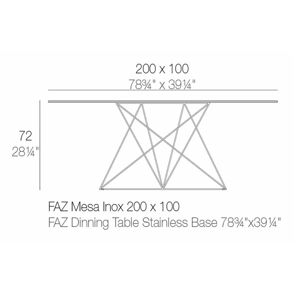 Moderní zahradní stůl z polypropylenu a nerezové oceli Faz Vondom Viadurini