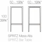 Spritz zahradní stůl Vondom v polypropylenu a sklolaminátu Viadurini