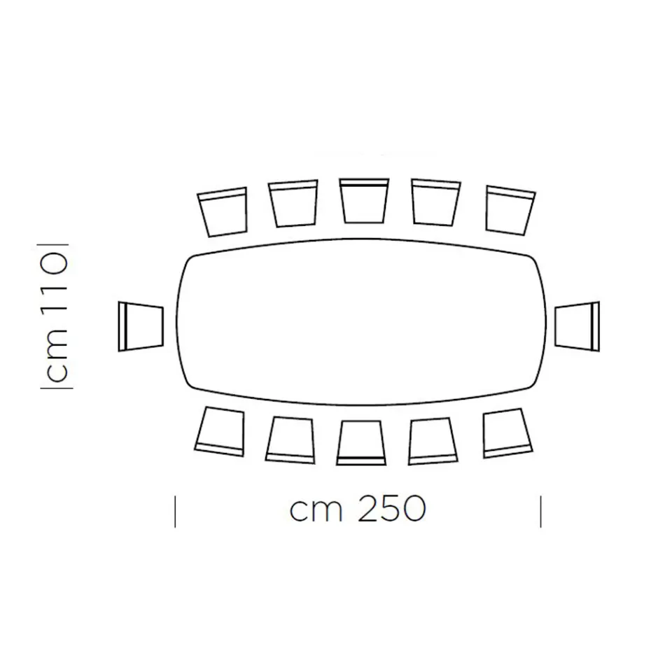 Jídelní stůl ve tvaru sudu s dýhovanou deskou Made in Italy - Settimmio Viadurini