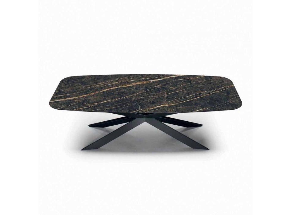 Jídelní stůl ve tvaru sudu z hypermramoru a oceli Made in Italy, Luxury - Grotta Viadurini
