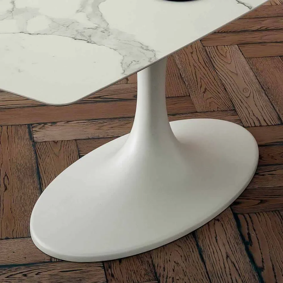 Sudový jídelní stůl z laminátu a syntetického mramoru vyrobený v Itálii - Brontolo Viadurini