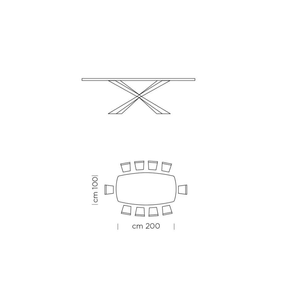 Jídelní stůl ve tvaru sudu z laminátu s efektem dřeva Made in Italy - Cave Viadurini