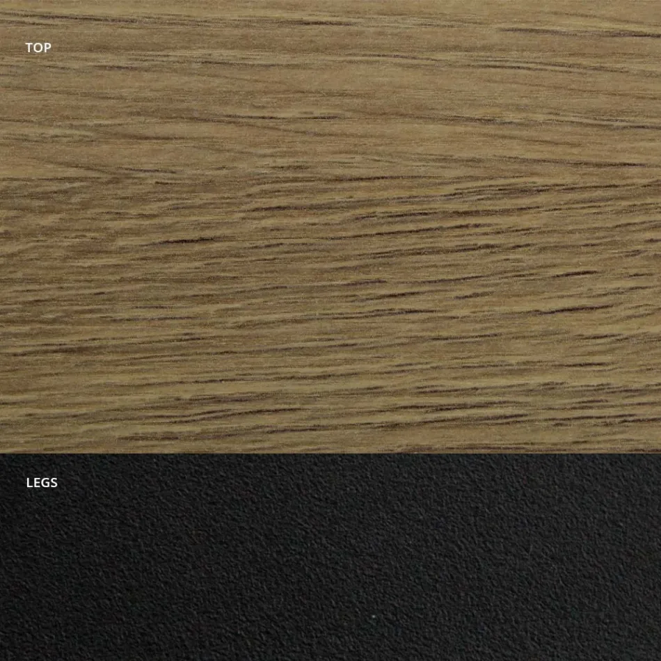 Jídelní stůl ve tvaru sudu z laminátu s efektem dřeva Made in Italy - Cave Viadurini