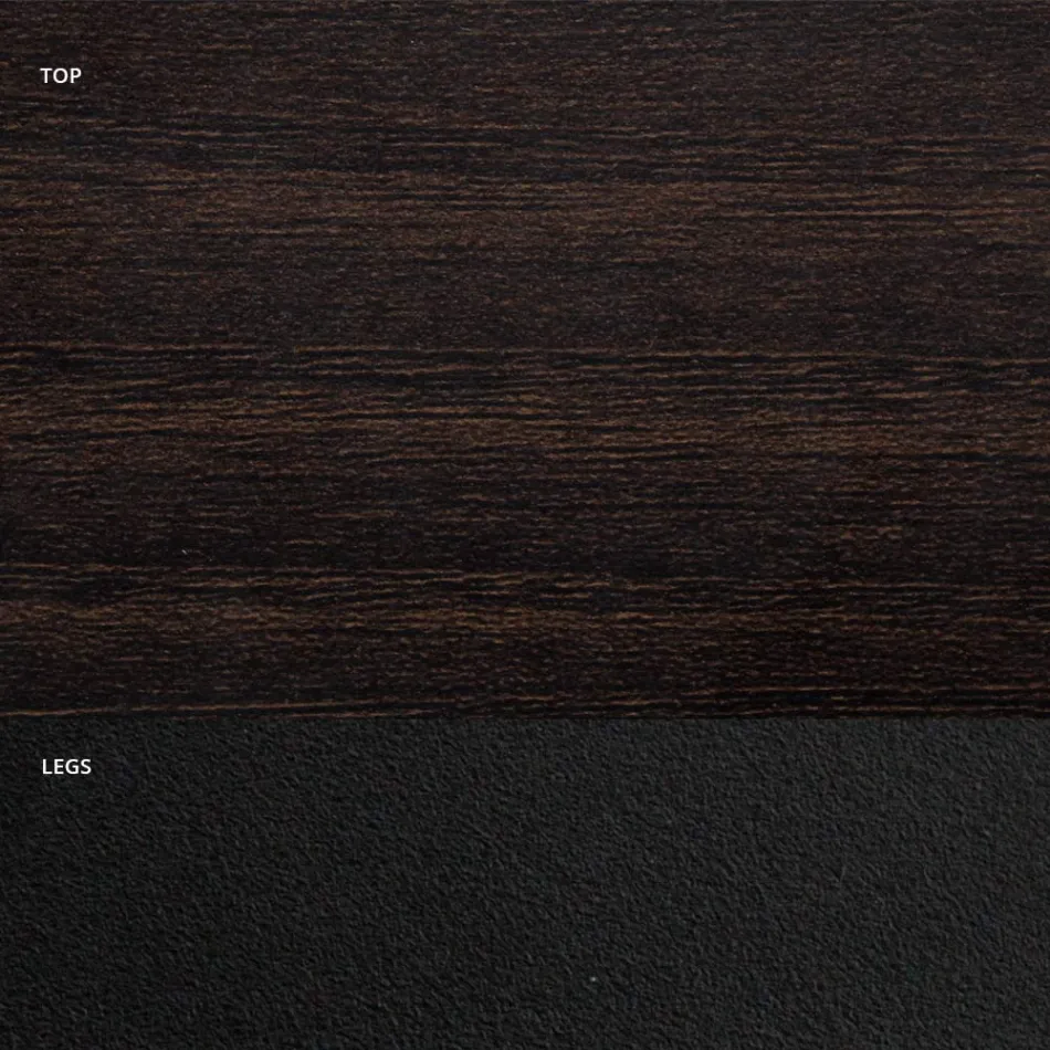 Jídelní stůl ve tvaru sudu z laminátu s efektem dřeva Made in Italy - Cave Viadurini